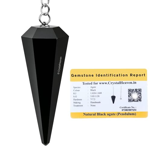Image of Black Agate Pendulum Dowsing Tool - Natural Crystal Pendulum for Spiritual Guidance - Premium Dowser Pendulum for Accurate Divination and Energy Healing - Perfect for Energy Healing and Chakra Balancing - Handcrafted with Precision and Elegance