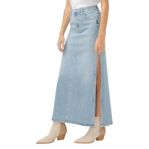 Silver Jeans Co. Women's Side Split Denim Maxi Skirt2