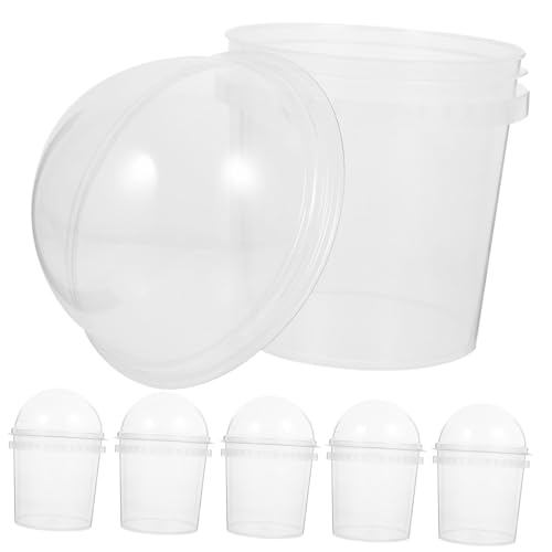 SOLUSTRE 6-piece Popcorn Bowl Large Snack Bucket Lid for Candy Chips Fruit Yogurt