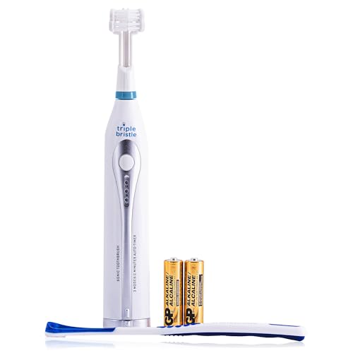 Triple Bristle GO 3-Sided Sonic Electric Toothbrush with Soft Nylon Bristles Travel Brush for Kids Adults Autism and Special Needs