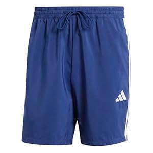 Adidas Hombre Essential Three Stripes Chelsea Short, Dark Blue/White, L