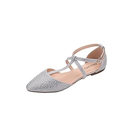 Mila Lady Laurel Womens Pointed Toe Ankle Strap T-Strap D’Orsay Dress Flats Shoes