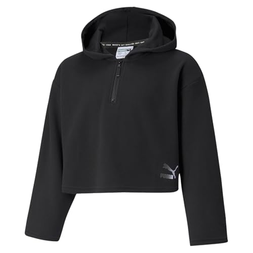 PUMA Kids Girls Grl Cropped Hoodie Casual Outerwear - Black