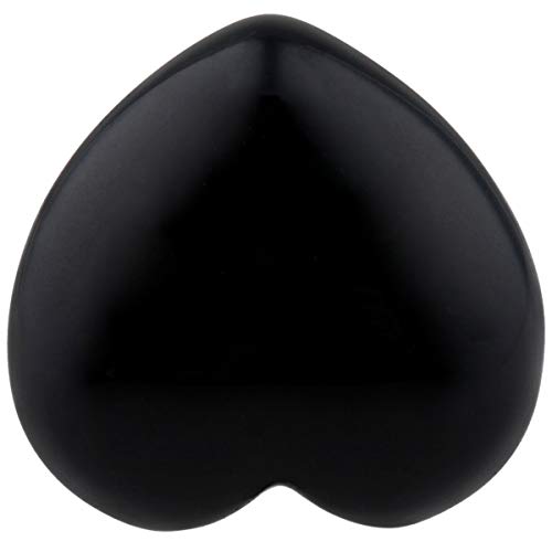 Nupuyai 5pcs Obsidian Crystal Heart Love Palm Worry Stone for Chakra Reiki Healing Carved Stone for Home Decoration 2.5cm - Image 2