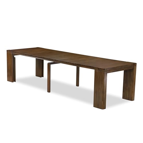 Image of X02X1-2C8-04 6-Pc Kitchen Table Set includes an Extendable Kitchen Table, 1 Coffee Table, 2 Stackable Polyester Dining Chairs and 2 Benches, 39x120 Inch, Antique Walnut