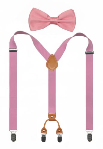 Image of Men's Suspenders Bowtie Set Elastic Y Shape Style Women's Suspenders Bowtie For Wedding&Formal Events