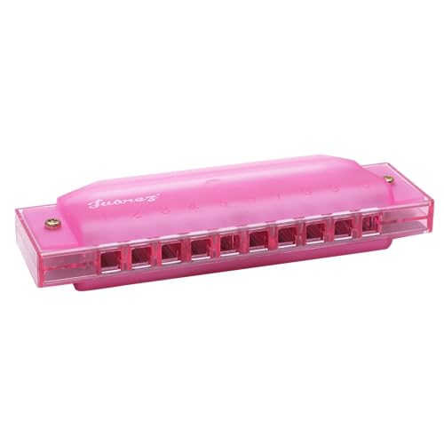Image of Juarez JJ10PP Harmonica in Purple - 10 Hole Diatonic Mouth Organ in Key of C with Case - Beginner-Friendly, Bright Tone, Portable Instrument for Kids, Adults, and Music Enthusiasts - Stylish Design