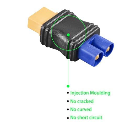xt60 female to ec3 male connector2 pcs xt60-ec3 injection molded connectors adapterrc battery adapter for lipo battery micro fpv drone