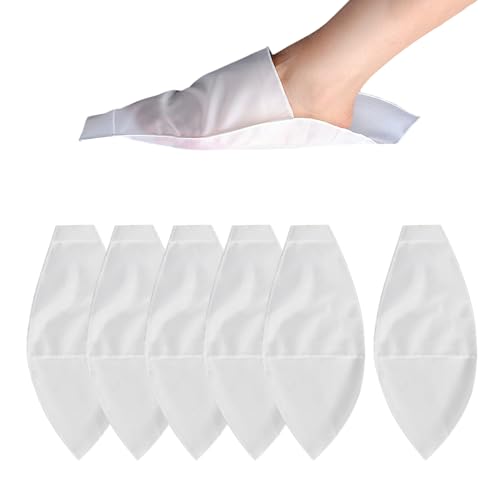6 sacchi ausiliari per calze a compressione, attrezzi per indossare calze, strumento ausiliario per indossare calze con dita aperte, adatti per calze e calzini con punta aperta (bianco)