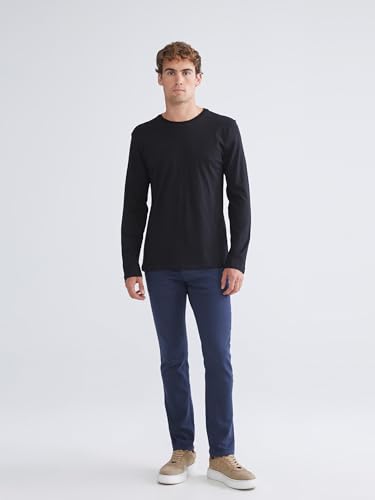 LC واكيكي فيست رجالي برقبة دائرية ضيقة واكمام طويلة، مقاس L، لون اسود