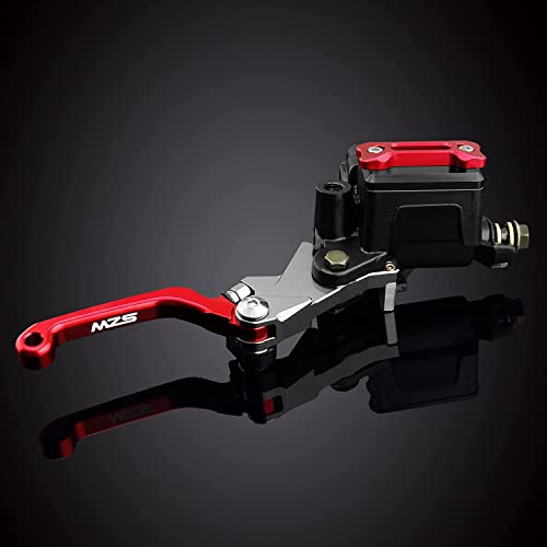 Mzs Red 7/8 Levers | Brake Master Cylinder Clutch Lever Set Pivot Adjustable Cnc Universal Compatible With Motorcycle Street Sport Dirt Pit Mini Bike Scooter #TOP1