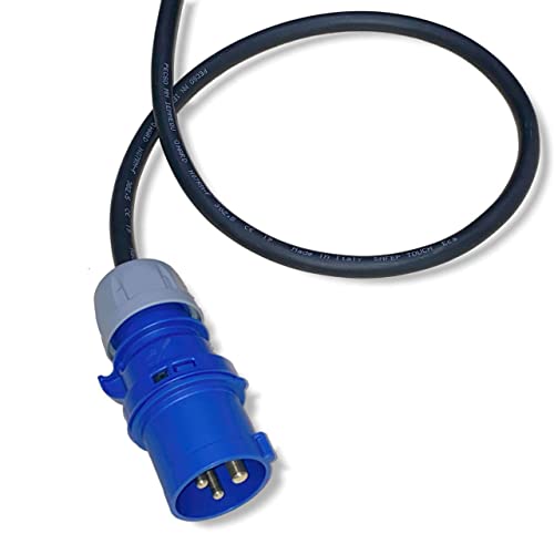 IntuiFlex CEE Verteiler Camping Stromverteiler 230V/16A CEE-Stecker mit 1,5m Zuleitung auf 2 x CEE-Steckdosen und 1 x Schuko Steckdose IP44 für Wohnmobil Caravan Wohnwagen – Made in Germany