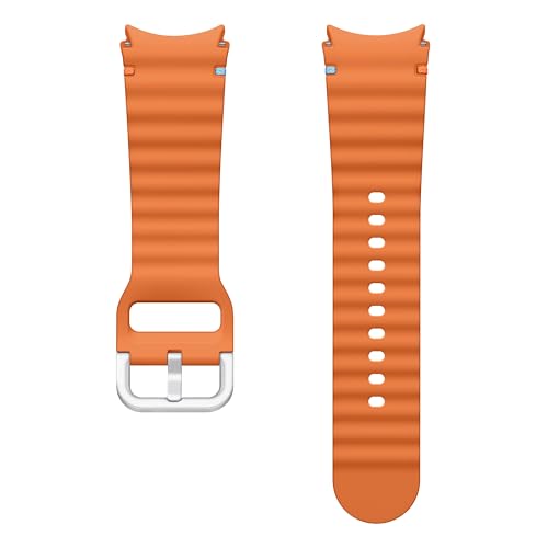 Image of SAMSUNG Galaxy Watch 7, 6, 5, 4 Series Sport Band, Rubber, Smartwatch Replacement Strap for Men and Women, One Click Attachment, Small /Medium, ET-SNL30SOEGUJ, Orange