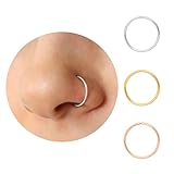Sterling Silver Small Nose Rings Hoops for Women/Men, 22g, 8mm, Handmade Thin Septum Rings, Tiny Nose Piercings, 22 Gauge Nose Jewelry