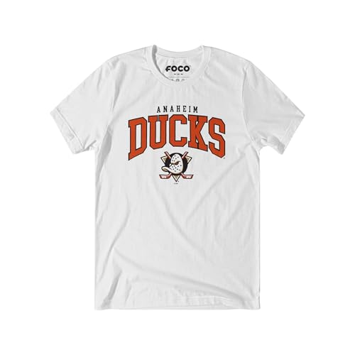 Anaheim Ducks NHL Mens Classic Arched Logo T-Shirt - White - XL