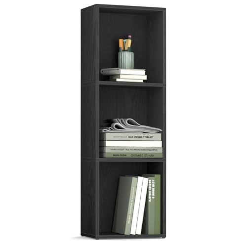 Consejos para Comprar Muebles de Oficina Usados Cdmx - los más vendidos. 41 VASAGLE Librería, Estantería de Cubos con 3 Compartimentos, 24 x 30 x 94.8 cm, Mueble de Almacenaje para Salón, Despacho, Comedor, Negro Ébano MLBC433B01