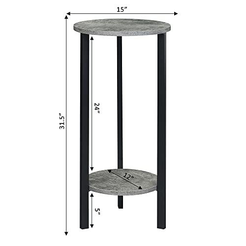 Convenience Concepts 111253CMBL Graystone 31 Inch 2 Tier Plant Stand, Cement/Black thumb #7