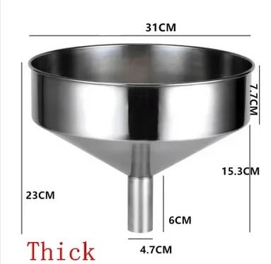 Embudo grande de acero inoxidable for aceite de cocina, embudo de metal líquido con filtro desmontable, embudo de boca ancha for enlatar utensilios de cocina.