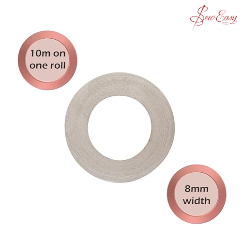 Sew Easy Wash Away Tape – 8mm x 10m Double Sided Transparent Adhesive Tape Tapes for Decoration in Celtic & Stained Glass Quilts, Sewing, Dressmaking, Quilting