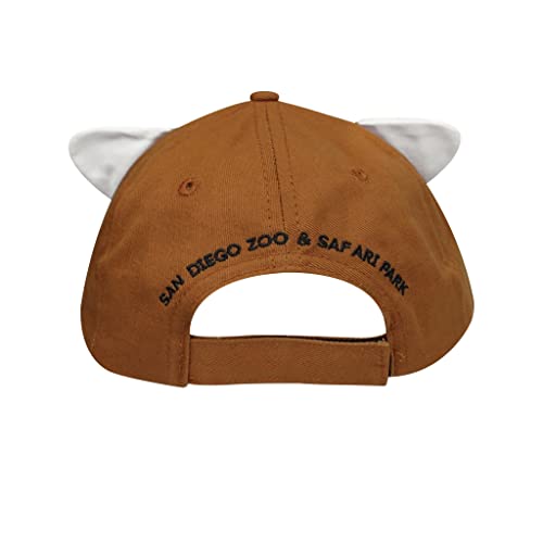 San Diego Zoo Red Panda Youth Baseball Cap, Brown, Black & White Kids Hat, Embroidered Red Panda Face with Ears, One Size2