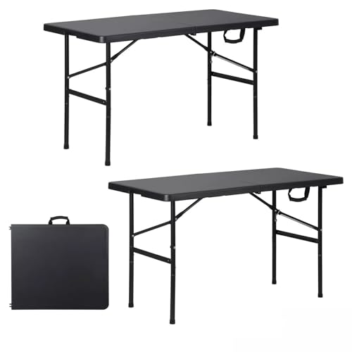 Venbytech for 2PCS 4FT Folding Camping Table Portable Outdoor Table for Camping Picnic Party