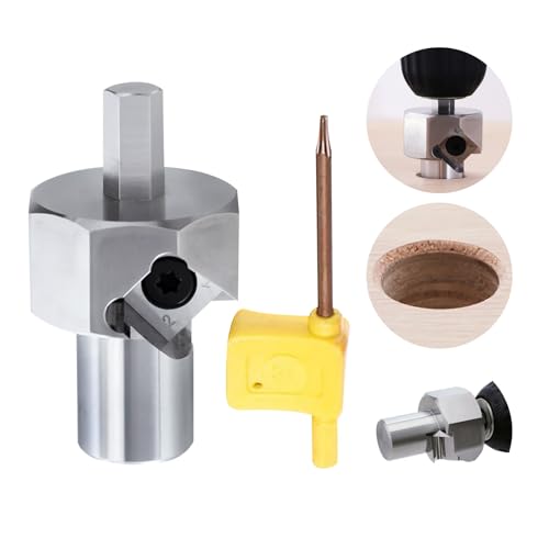 JOJOCY Workbench Dog Hole Chamfer Reamer Tool Woodworking Chamfer Reamer Tool T10 Alloy Blade Stainless Steel 9mm Hex Shank for 19mm/20mm Dog Holes Polished Finish for Electric Drills (20mm)