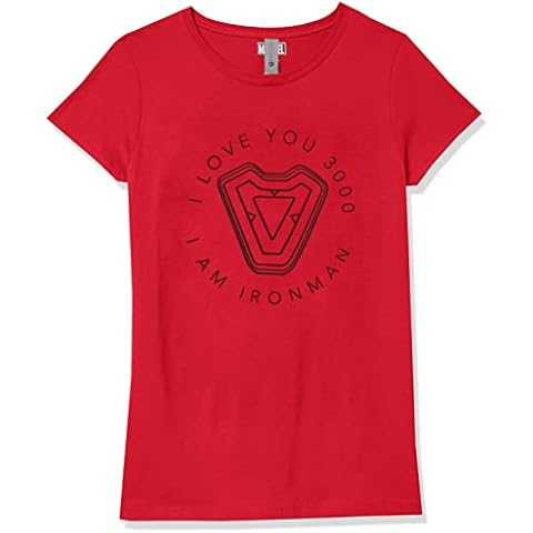 Marvel Girls' Ironman Heart T-Shirt in Red Cover