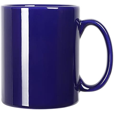 20 OZ Extra Large Ceramic Coffee Mug, Smilatte M017 Classic Porcelain Boss Super Big Tea Cup with Handle for Office and Home, Blue Cover