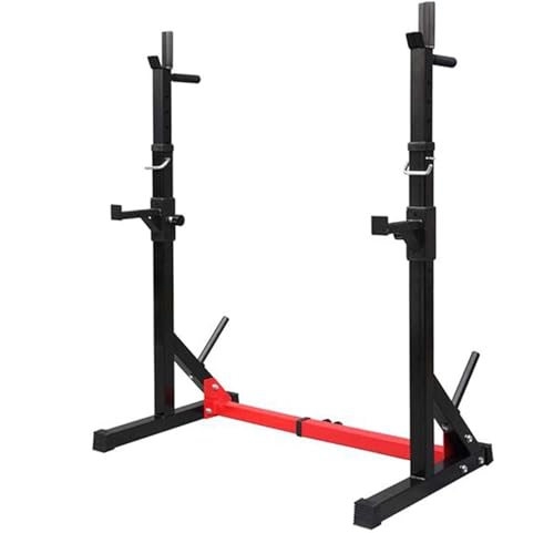 Adjustable Barbell Squat Rack Stand, Max Load 200KG, Heavy-Duty Steel Frame for Weight Lifting, Multi-Function Home Gym Fitness Equipment