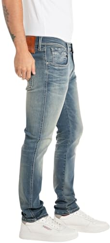 Replay Herren Jeans Anbass Slim-Fit Hyperflex mit Stretch, Blau (Medium Blue 009-5), 30W / 32L – Ansicht 4