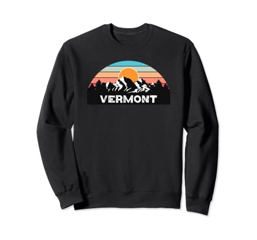 Vermont Retro Vintage Sunset Mountain Vermont lovers Sweatshirt
