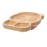 MOTHNUR 幼児用割プレート 吸盤付きベビー用カトラリー パンダデザインで楽しい食事シーン 簡単清掃 食べこぼし防止 子供向けセクショナルトレイ