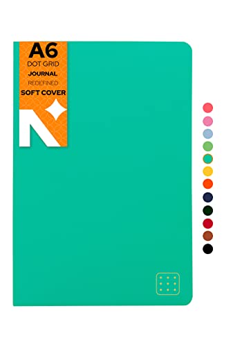 Image of NEORAH -A6 Dotgrid Notebook SOFT COVER Organiser REFILL|Dotted notebook Journal | 110 GSM |160 pages (Size 14.8 cm x 10.5 cm) Planner Journaling Writing Note Taking Diary,Travellers journal- TEAL