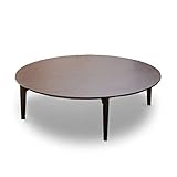 ACA 北欧 リビングテーブル 折れ脚 円形 座卓 ちゃぶ台 (ウォールナット柄, 120)