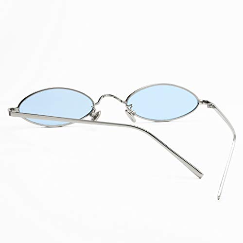 Image of COASION Vintage Small Oval Aesthetic Sunglasses Retro for Women Men Hippie Cool Metal Frame Sun Glasses