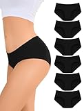 ANSUKOO Bragas Mujer Algodón Pack de 6,Women Cotton Underwear