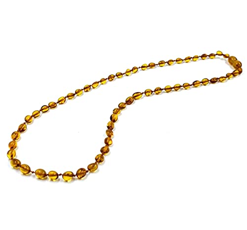 Amber Jewelry Shop Baltische Bernsteinkette für Erwachsene – Natürliche Bernsteinperlen – Bernsteinschmuck 45–46 cm (Braun)