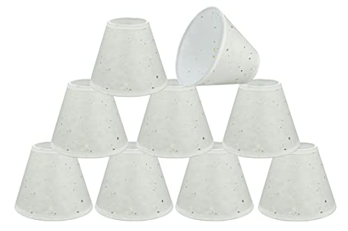 Image of Aspen Creative 32116-9A, Hardback Empire Clip-On Chandelier Lamp Shade, Off-White, 3 inch Top x 6 inch Bottom x 5 inch Slant Height, Set of 9