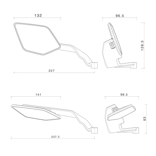 Rétroviseurs fixes pour MT07 anti-vibration et réglables - 7