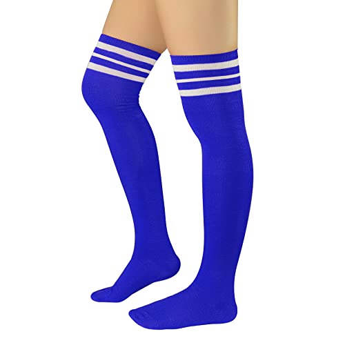 Image of Zando Womens Stripes Thigh High Socks Thigh Highs Casual Knee High Stockings