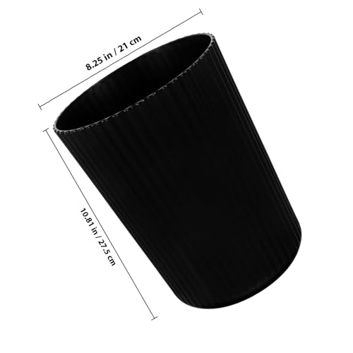 Basurero de plástico 5 galones negro mediano para baño y cocina miniatura 2