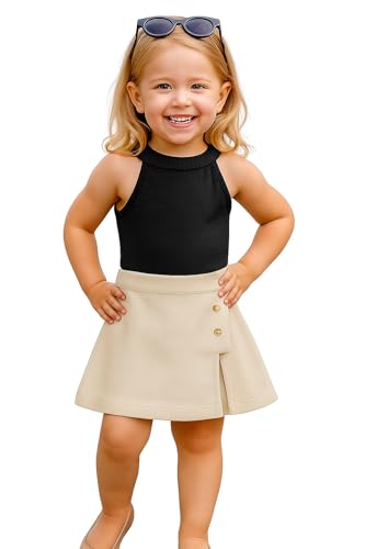 Image of A.T.U.N. (ALL THINGS UBER NICE) Girls Tank Top and Skort Set | Stylish Sleeveless 2 Piece Outfit Set for Kids | Comfortable Soft Fabric Clothing Set for Girls
