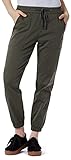 UNIONBAY Women's Soft Stretch Sateen Drawcord Jogger, Fatigue