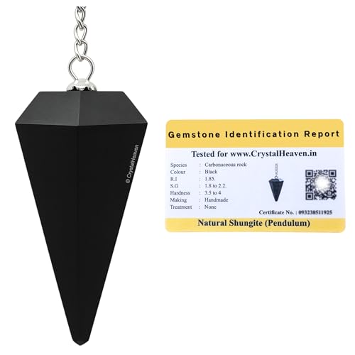 Image of Shungite Pendulum Dowsing Tool - Natural Crystal Pendulum for Spiritual Guidance - Premium Dowser Pendulum for Accurate Divination and Energy Healing - Perfect for Energy Healing and Chakra Balancing - Handcrafted with Precision and Elegance