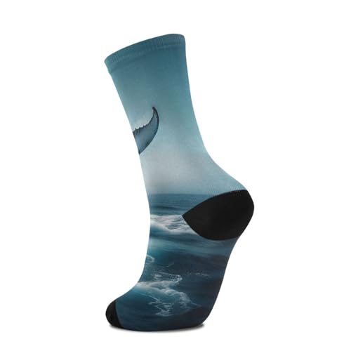 Crew Socks Comfort All-season Socks Rainbow Whale Tail for Man Woman4
