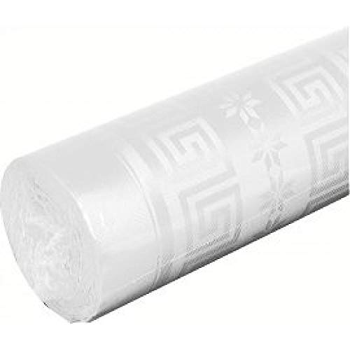 COLDIS 36593 Nappe Papier Damassé 1,20 x 10 m 45 g/m2 Rouleau Extra Blanc