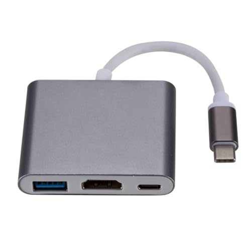 USB C �A�_�v�^�[ 4K HDTV PD100W USB3.0 �|�[�g�����[�d�d�� 3 �|�[�g�X�v���b�^�[���@�\ USB C �h�b�N�p
