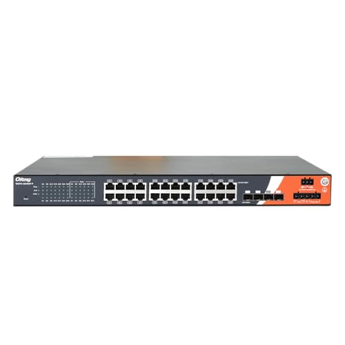 Image of RGPS-3244GP-P | 28-Port Rackmount Managed Gigabit PoE Switch | 24 GE PoE + 4 SFP Slots, ORing Industrial Networking