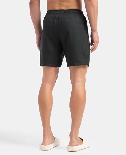 Image of Jockey HG18 Men's Tencel Lyocell Cotton Checkered Boxer Shorts with Side Pockets Scarab L