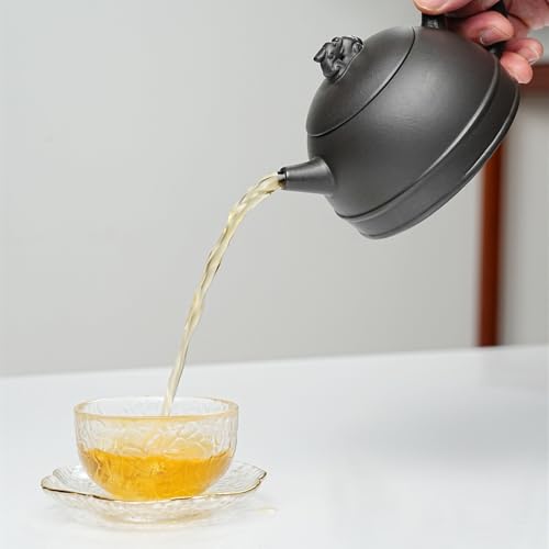 Image of Yixing Clay Teapot 10oz Handmade Zisha Tea Pot Chinese Kungfu Tea Set Kettle (Clay Black 9oz)